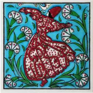 10x10 cm Çini Pano - KÇ038 Turkuaz